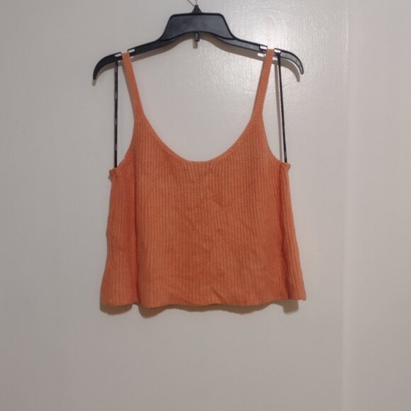 Knit Crop Top Spaghetti Strap Orange Junior’s Size Medium - Picture 4 of 9